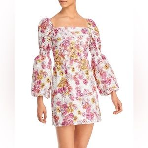 Wayf Somerset Puff Sleeve Floral Mini Dress sz XS